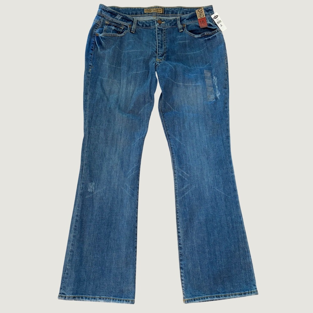 Old Navy OND Curvy Boot-Cut Jeans Y2K Blue Distressed Stretch 16 REG 2006 NWT